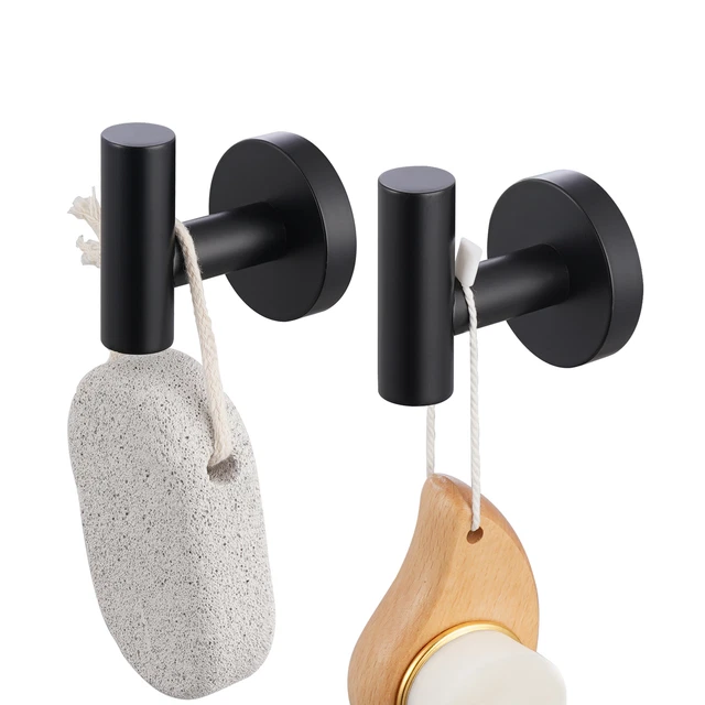 2x Bathroom Towel Robe Coat Hook Stainless Steel Wall Mounted Hooks Door Hanger