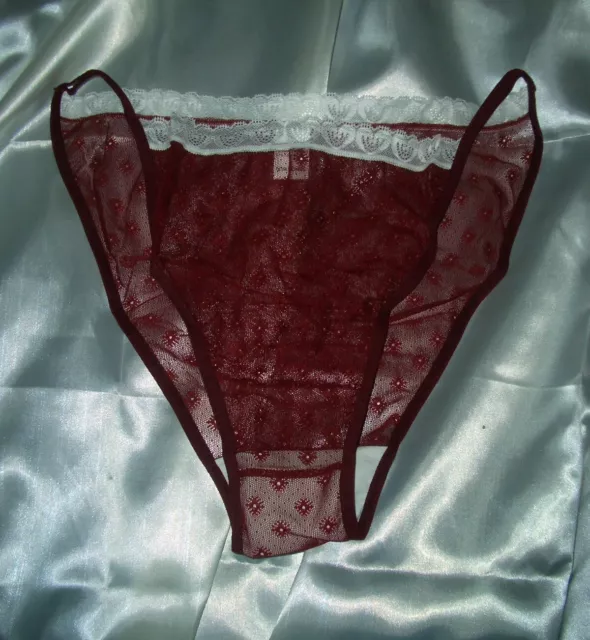 Zuckersüßes Pin Up Sissy Spitzen Höschen rot/weiß XXL Tanga Slip Panty neu (f97