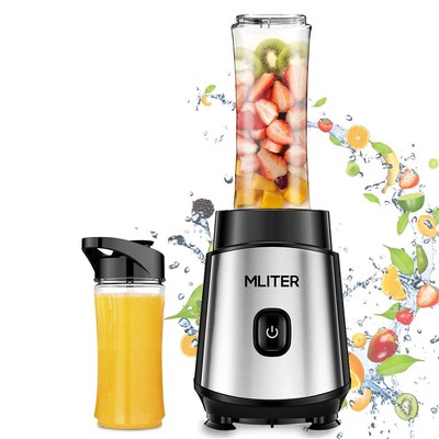 lo sport MLITER Frullatore portatile 500 W mini frullatore multifunzione lama in acciaio inossidabile a 4 fogli con 2 bottiglie da viaggio per la casa lesterno e i viaggi 