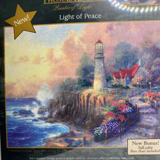 Candamar Designs Thomas Kinkade Embellished Cross Stitch Light of Peace Kit 2