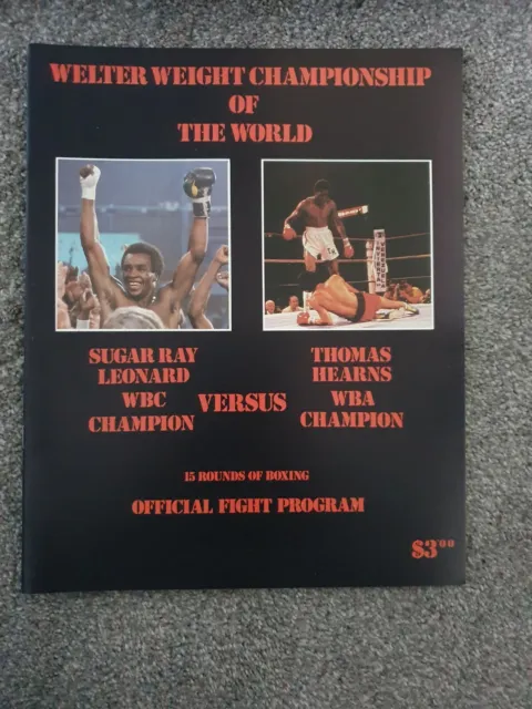 1981 Boxing Program Sugar Ray Leonard vs Thomas Hearns Welterweight Championship