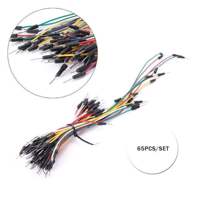 For Breadboard 24CM/20CM/16CM/12CM 65x Male To Male Solderless Wire Cables
