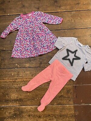 Baby girls bundle 0-3 months Jojo maman bebe dress next top leggings
