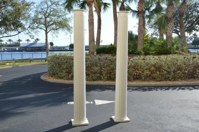 Set of 2 ~ Architectural Roman Greek Revival 8'-1" Tall Wood Columns Home Decor