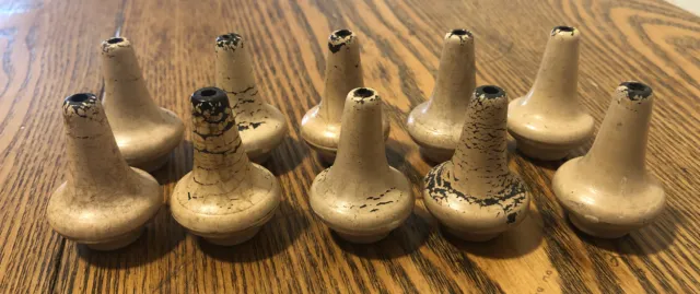 Lot of 10 Vintage Bell Shaped Lights Cord Pull Weights