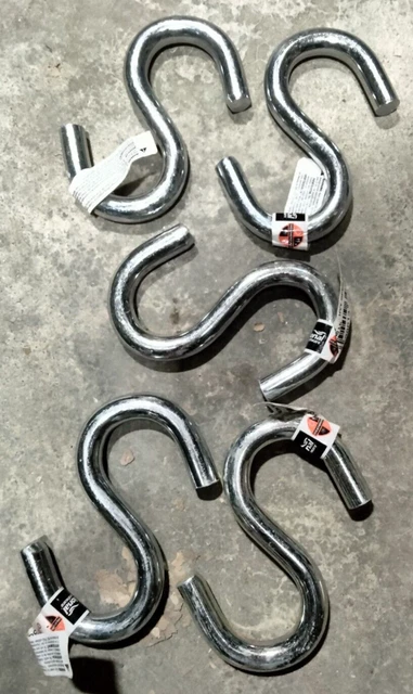 *5PACK* National Hardware Heavy Duty Open S Hook 4" Zinc Plated N347-856