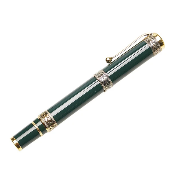 Aurora Dante Alighieri Wannian Pen Green K18Yg Yellow Gold Resin Mens Second Han