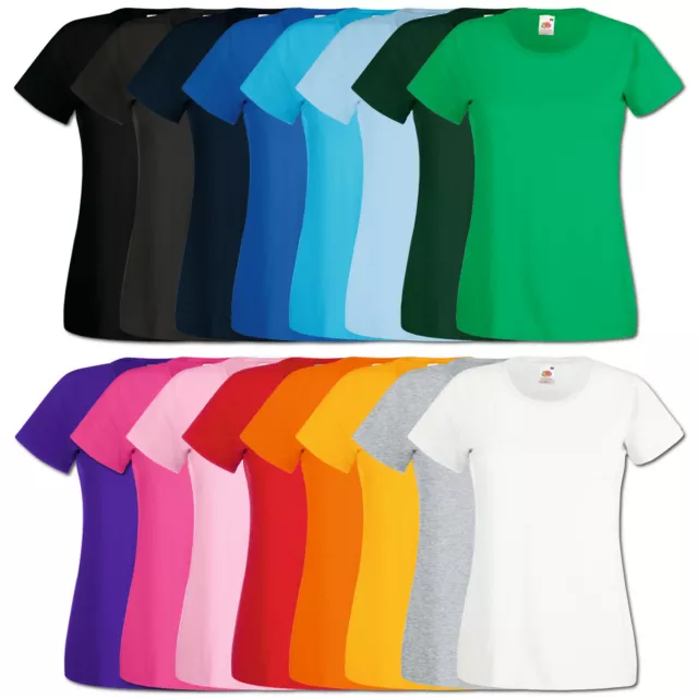 5er Fruit of the Loom T-Shirt Damen Shirts Valueweight Sets Tshirt S - XXL