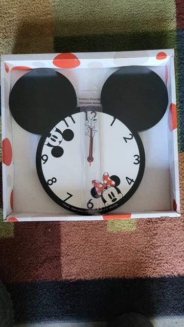DISNEY MICKEY & Minnie Mouse Shaped Deco Wall Clock New In Box $22.95 ...