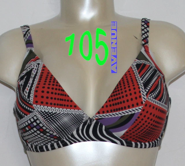 Haut De Bikini Triangle La Perla Sans Armatures - Taille FR80B/EU70B, Couleur Rouge Grenat, Motif Minéral, Neuf Sans étiquette Papier