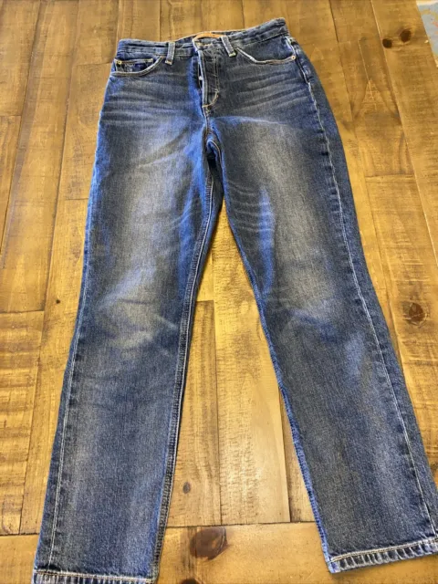 Joes The Smith High Rise Straight Ankle Button Fly Womens Stretch Blue Jeans 25