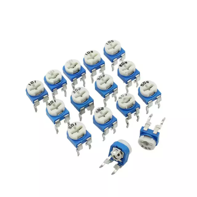 10Pcs RM065 Horizontal/RM063 Vertical Blue White Adjustable Resistor 100ohm~1M