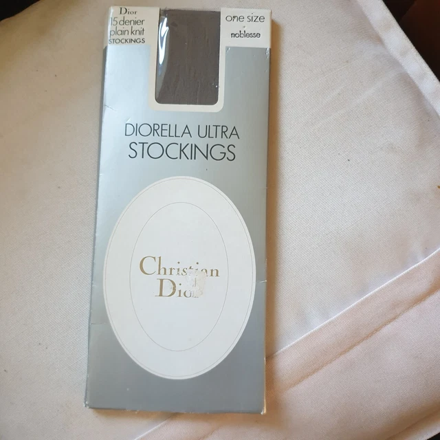 Calze Christian Dior Vintage anni '90 Grigio Noblesse Diorella Ultra 15 Den UK 3-8
