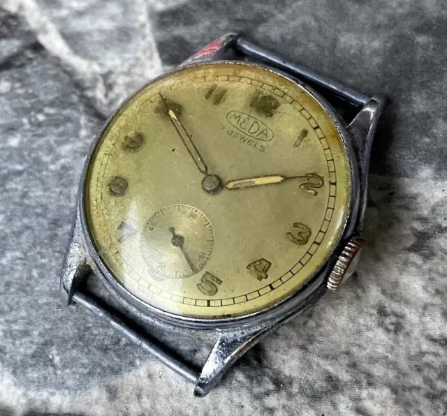 ✩ Vintage MEDA cal. 365 Swiss Made 40s old Medana wrist watch 7 Jewels
