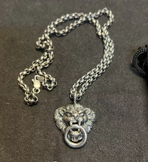 KING BABY studio Lion head pendant with 925 silver chain C859