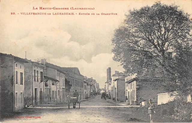 Cpa 31 Villefranche De Lauragais Entree De La Grand'rue