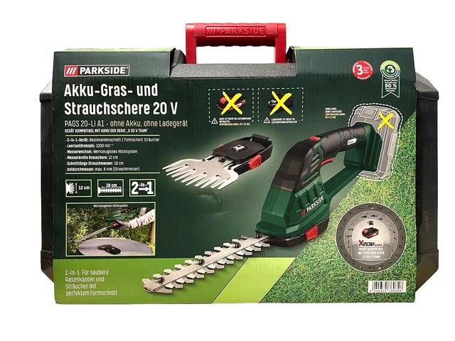 PARKSIDE 20 V AkkuGras und Strauchschere PAGS 20Li A1,ohne Akku und
