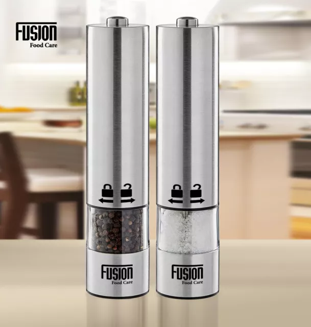 Set of 2  Electric Salt & Pepper Grinder Adjustable Coarseness with Light Auto 3