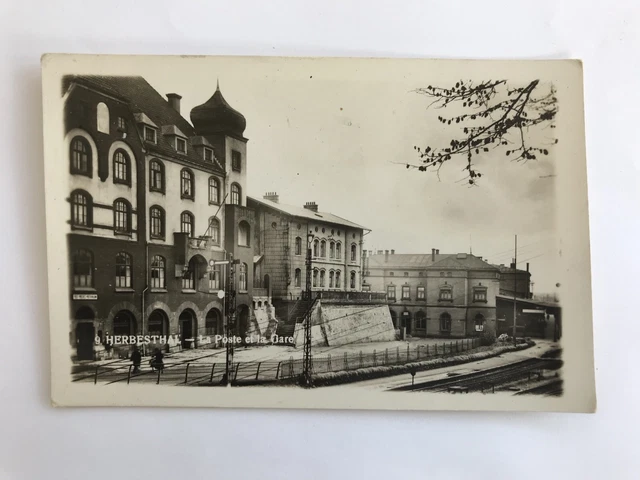 Herbesthal. La Post Et La Gare.  Railway Station. Belgium. Real Photo Postcard.