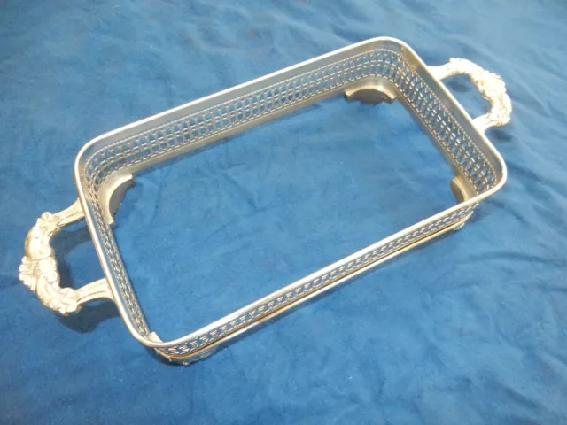 Vintage Silver-Plate Casserole Holder/Server/Tray - Footed ~ 9-1/4” x ~5-1/4"