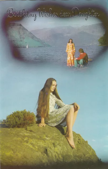 Quite Weird Happy Birthday Daughter Vintage 1970's Greeting Card Daydreamer Girl