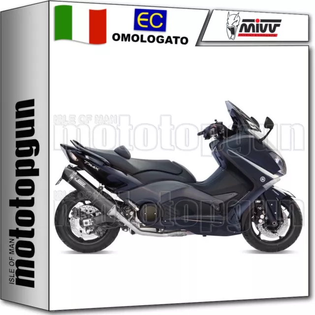 Mivv Scarico Completo Omologato Stronger Inox Nero Yamaha T-Max Tmax 530 2012 12