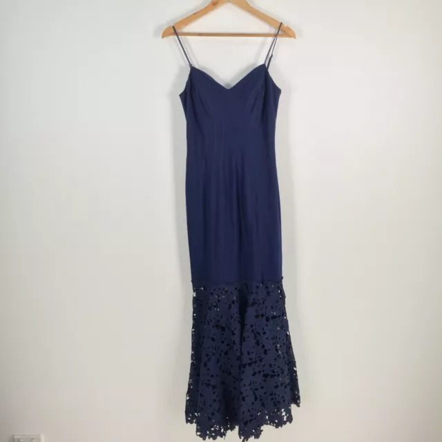 VINTAGE Y2K Decode LA womens maxi formal dress size US 6 aus 10 navy blue 007834