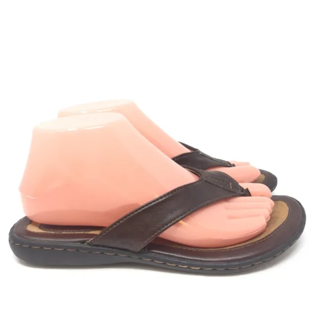 Born BOC Womens Thong Sandal Flip Flop Slide Brown Vegan Leather Size 7 M