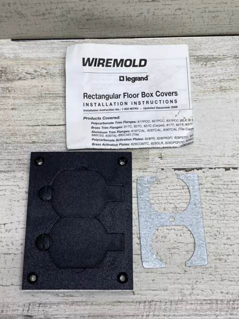 Wiremold 828Pr-Blk Duplex Receptacle Cover Plate Only New out of Package