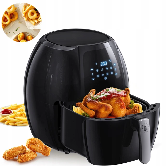 OYAJIA Fritteuse Touch OYAJIA XXL Heißluftfritteuse 9L 1800W – Air Fryer Ohne Öl, Mit Touchscreen, Schwarz Heißluftfriteuse 210°C 6 Programme