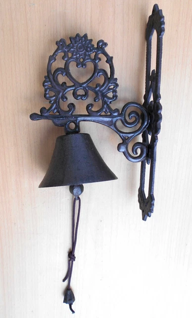 Campana, Campana de Pared, Timbre Puerta de Hierro Fundido Altura 32cm (54-BR)