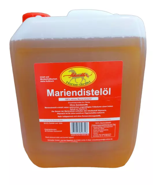 horse-direkt Mariendistelöl 5 L Kanister, Pferd, kaltgepresst, frisch