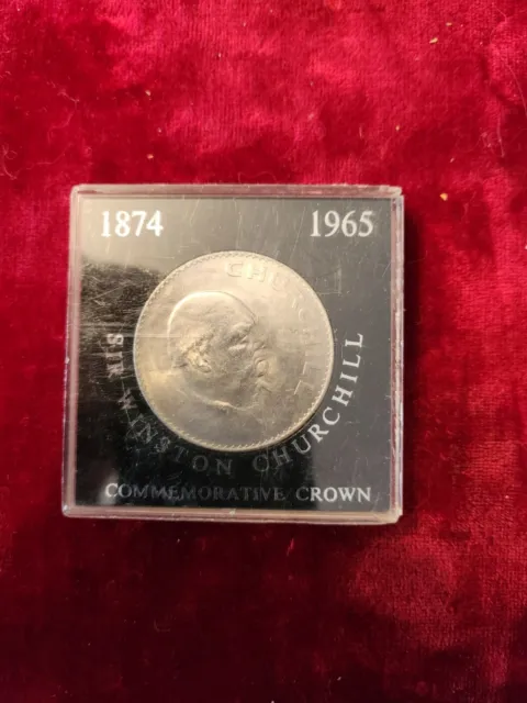 Churchill Münze 1965. Sir Winston Churchill Commemorative Crown Coin Silber p.P.