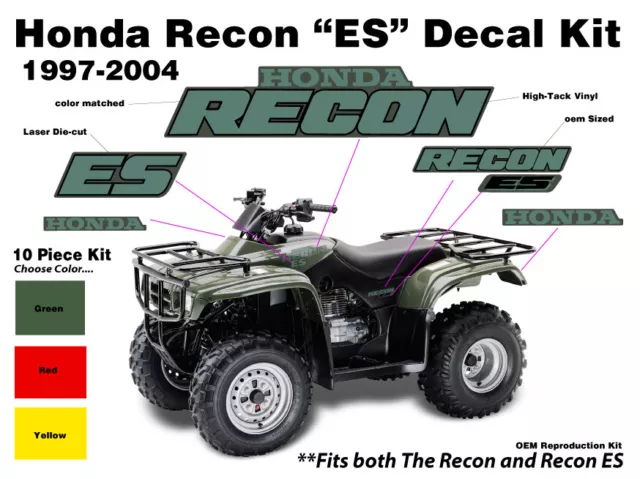 1997 - 2004 Honda Recon ES OEM Decal Emblem Sticker Kit Mark ATV quad
