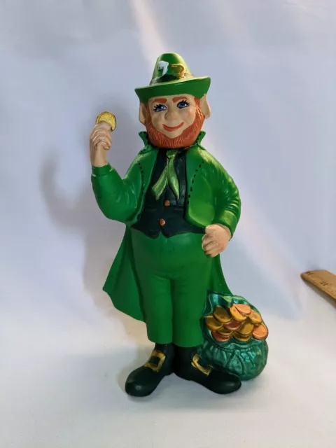 VTG Ceramic Irish Leprechaun Pot Of Gold St. Patrick's Day,Notre Dame Decoration
