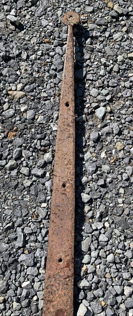 Antique Hand Forged Iron Barn Door Strap Hinge 38" x 2 1/2" 7