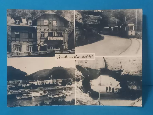 AK Postkarte SW DDR Mehrbilderkarte Forsthaus Kirnitzschtal Bad Schandau 13.7.??