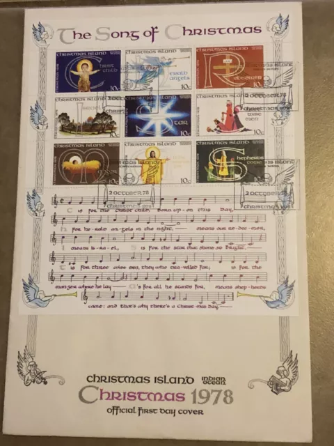 First Day Cover 📮 1978 (Mini Sheet) The Song of Christmas Christmas Island 1978