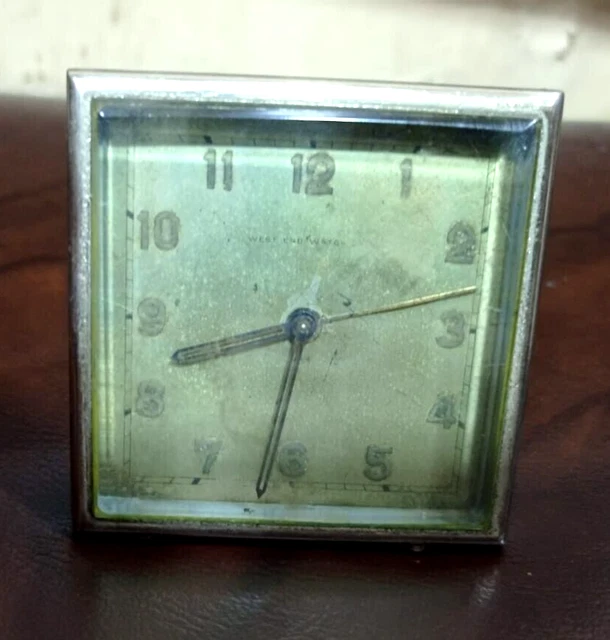 Nautical Vintage Antique West End.CO Table Mechanical Brass Watch Made IN 1978