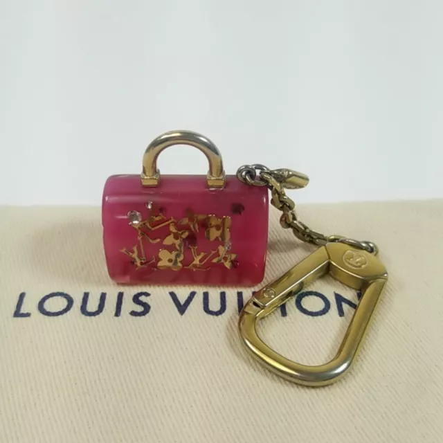 Louis Vuitton Auth Metal Plastic Beige Porte Cles Speedy inclusion