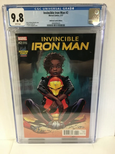 Invincible Iron Man #2 (2017 Marvel Comics) J Scott Campbell Variant CGC 9.8