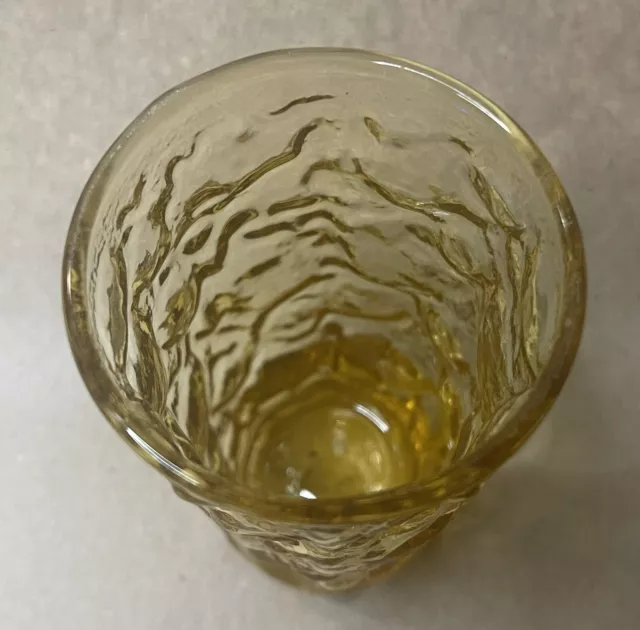 Vtg LIDO Milano Bumpy/Crinkle Juice Glass Honey Gold Amber Anchor Hocking  Set/4