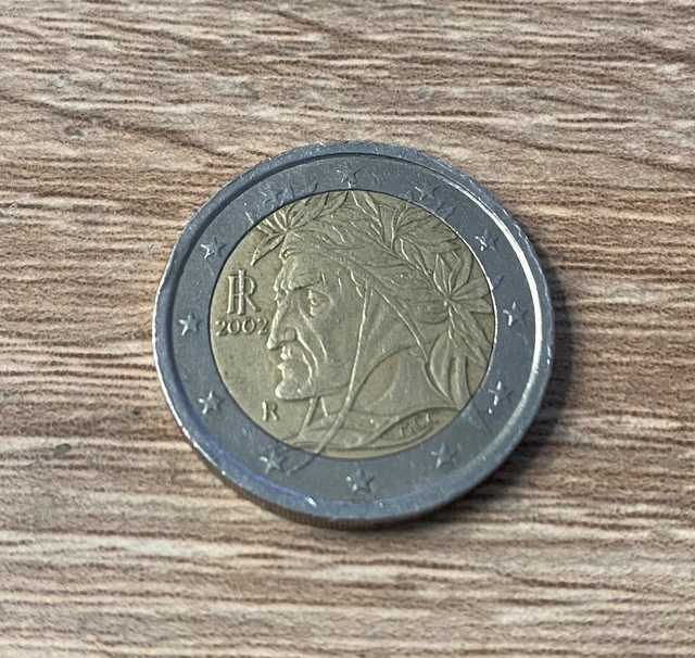 Pièce De 2 Euros Italie 2002 – Monnaie Courante Pour Collection