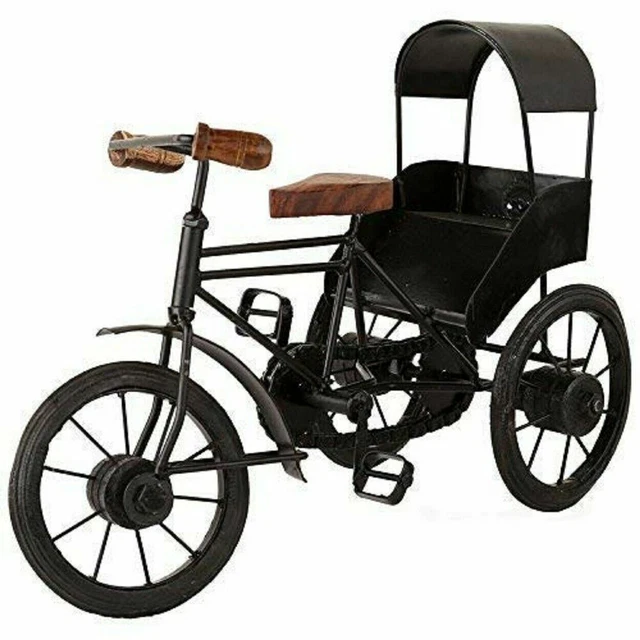 Figurine Vélo Vintage TrenDec - Déco Métal Argenté Style Artisanal Pour Maison