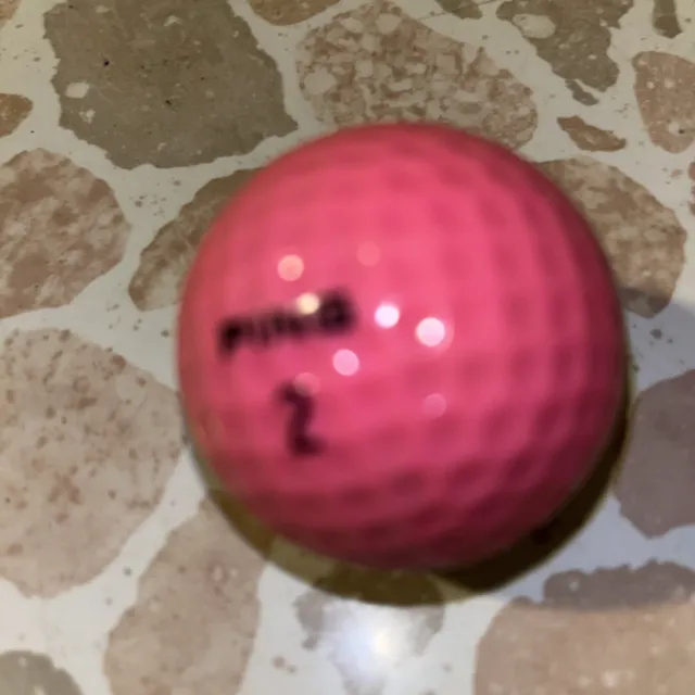 Vintage Two Tone Ping Eye Karsten Logo Pink White Golf #4 Ball