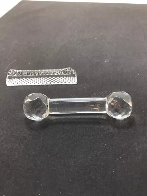Cuchillo de cristal de plomo hecho a mano ACC de colección (1) Polonia/ (2) Cortado Horquilla de cristal