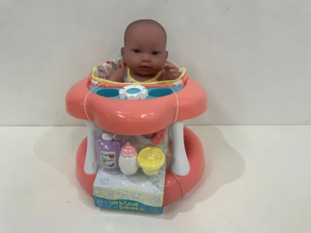 NEW Lots to Love All-Vinyl 14" Baby Doll in Walker with Accessories RRP$49.99