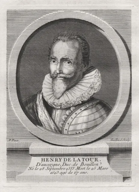 Henri de La Tour dAuvergne duc Bouillon Portrait Kupferstich engraving gravure