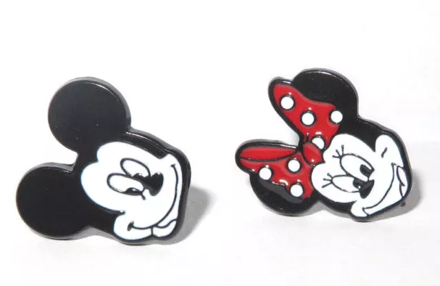 Disney's Mickey & Minnie Mouse Enamel Stud Earings Approx. 1/2"
