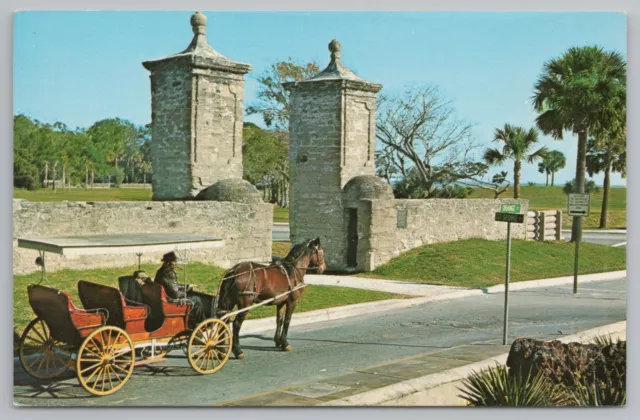 ST AUGUSTINE FLORIDAHORSE Drawn Carriage Old City GateVintage